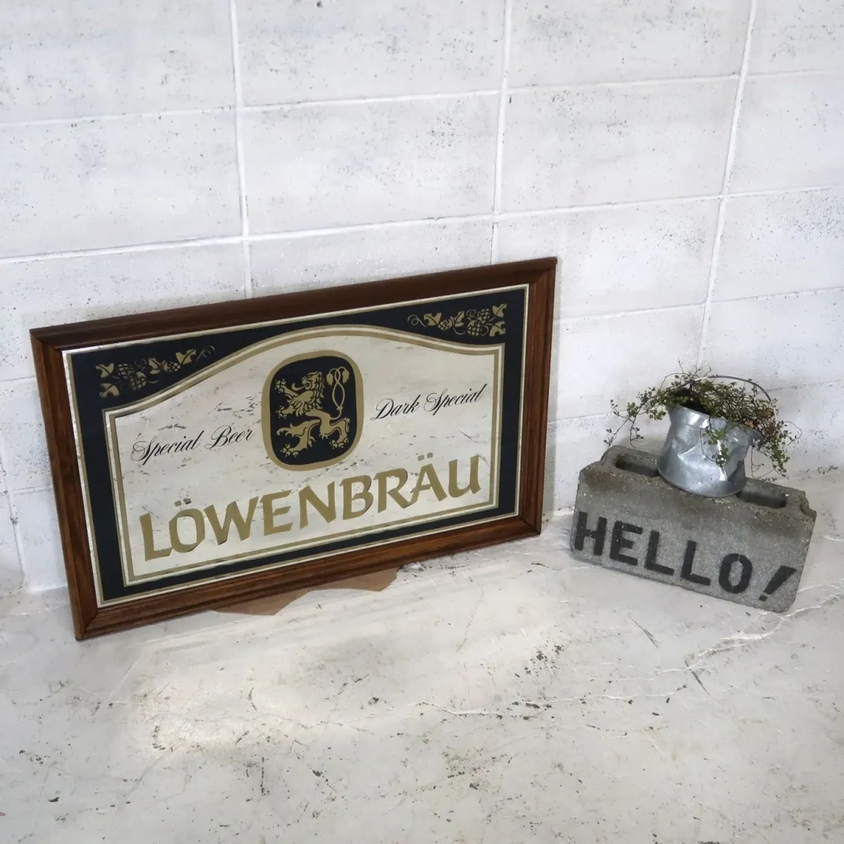 LOWENBRAU ビンテージ 大型パブミラー