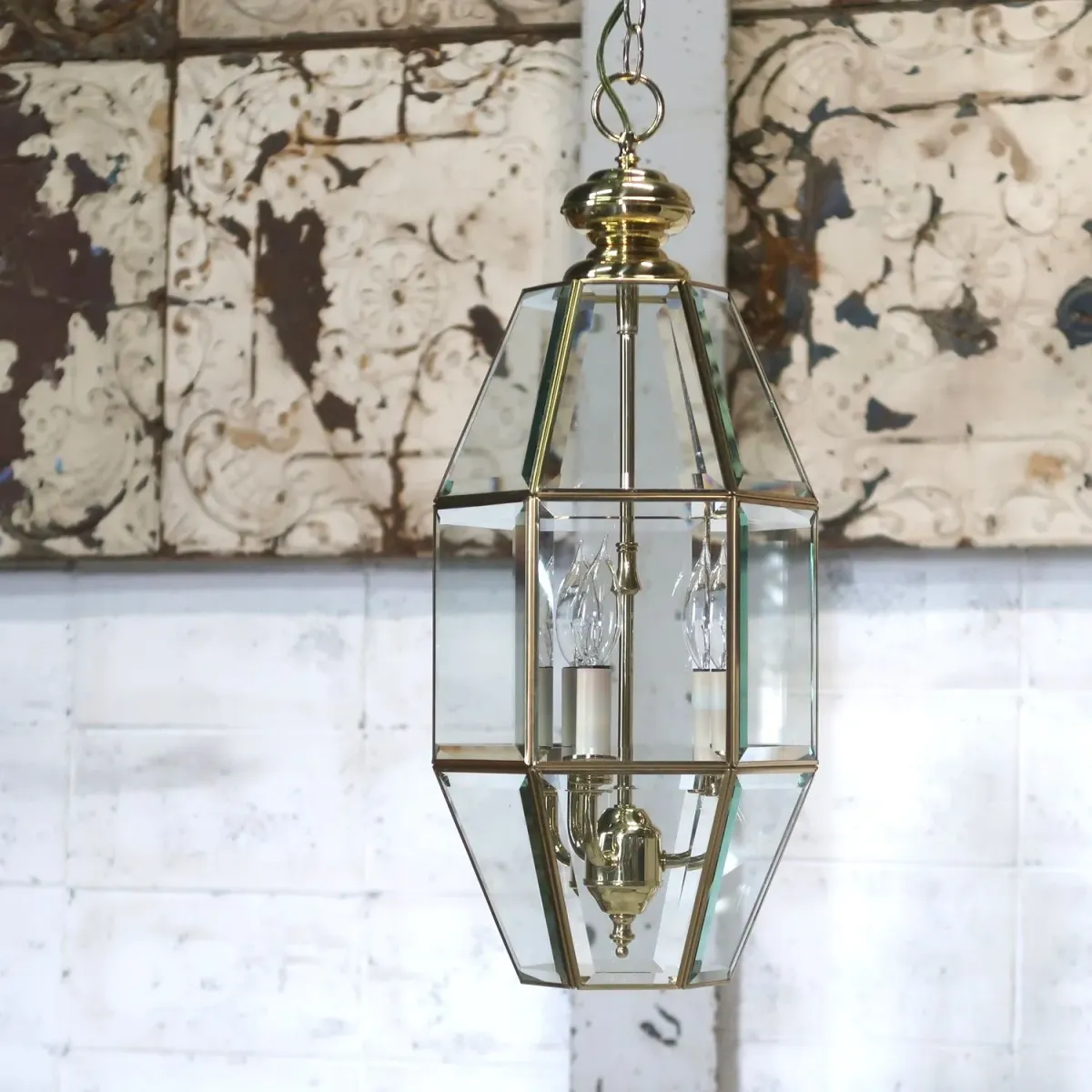 ステンドグラス キャンドルランプ 3灯