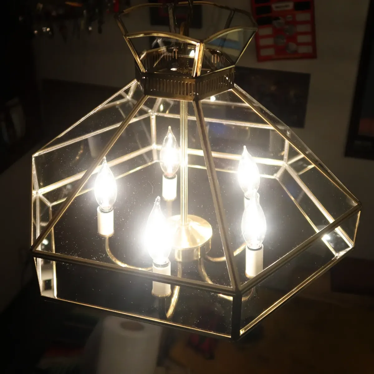 ステンドグラス キャンドルランプ 5灯