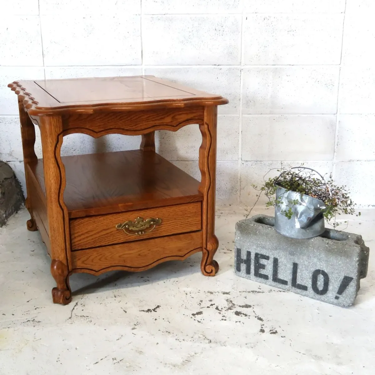 アンティーク サイドテーブル オーク