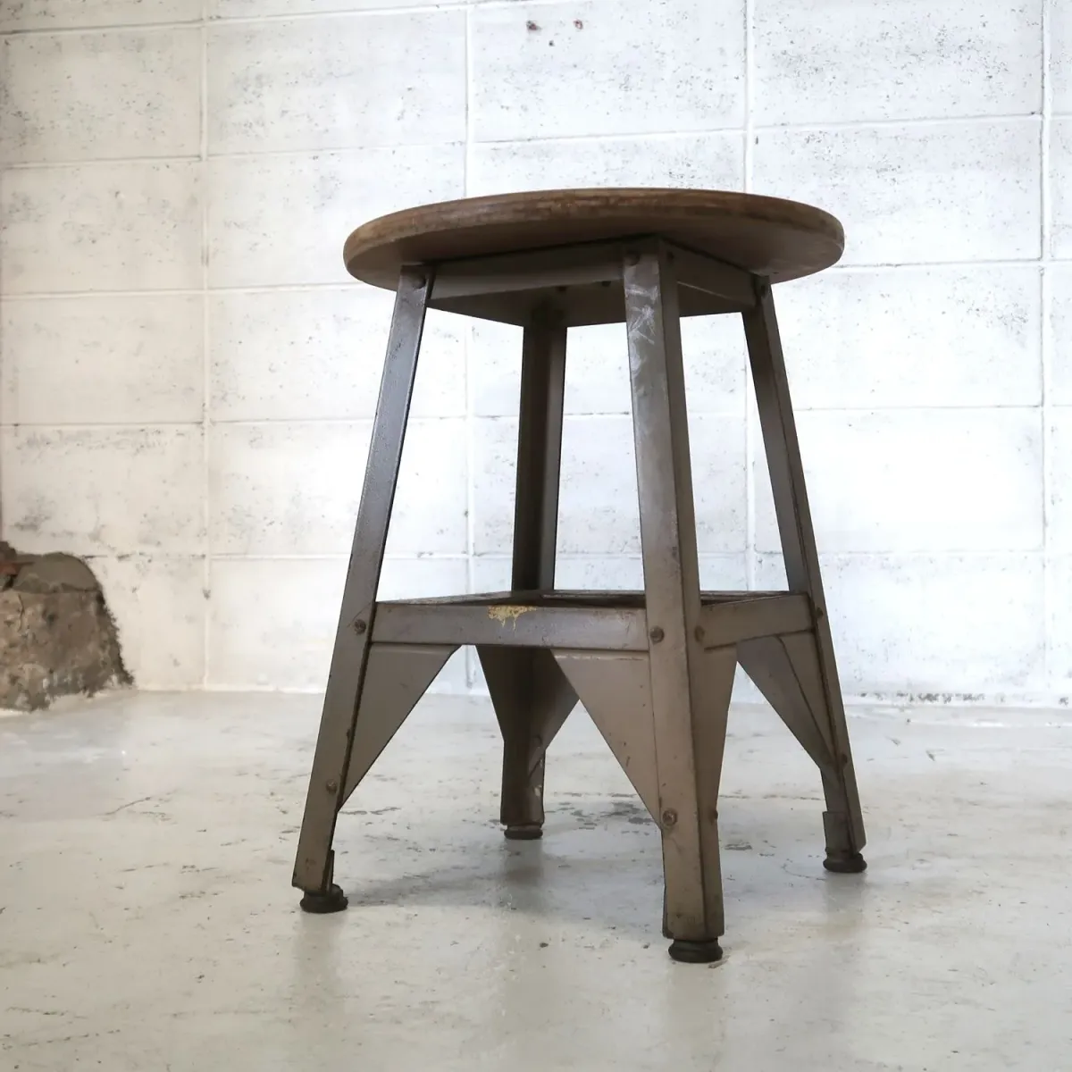 ビンテージ ウッド×アイアン スツール
