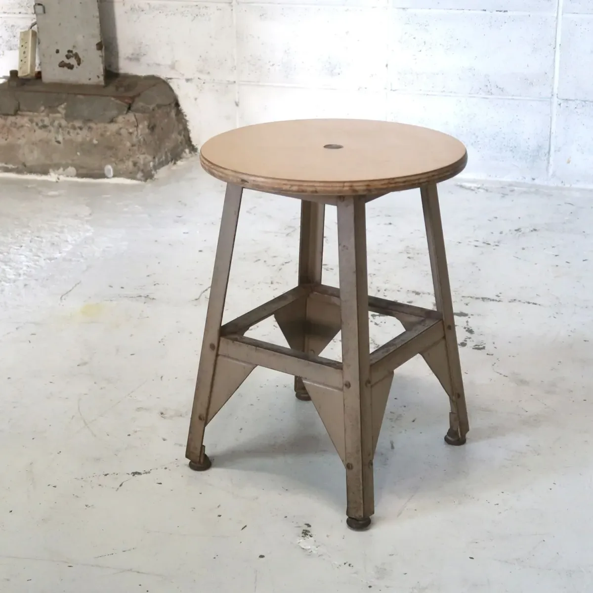 ビンテージ ウッド×アイアン スツール