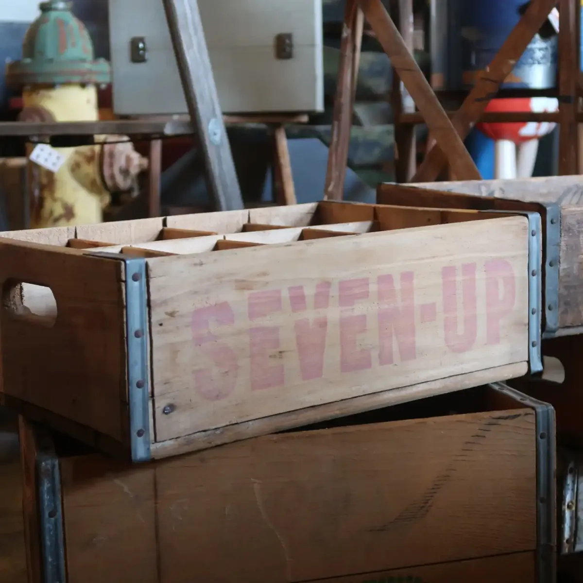 7up ビンテージ ウッドボックス