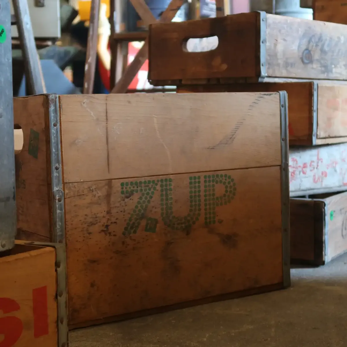 7up ビンテージ ウッドボックス