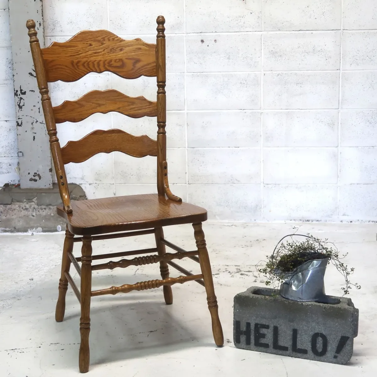 アンティーク ハイバックチェア オーク