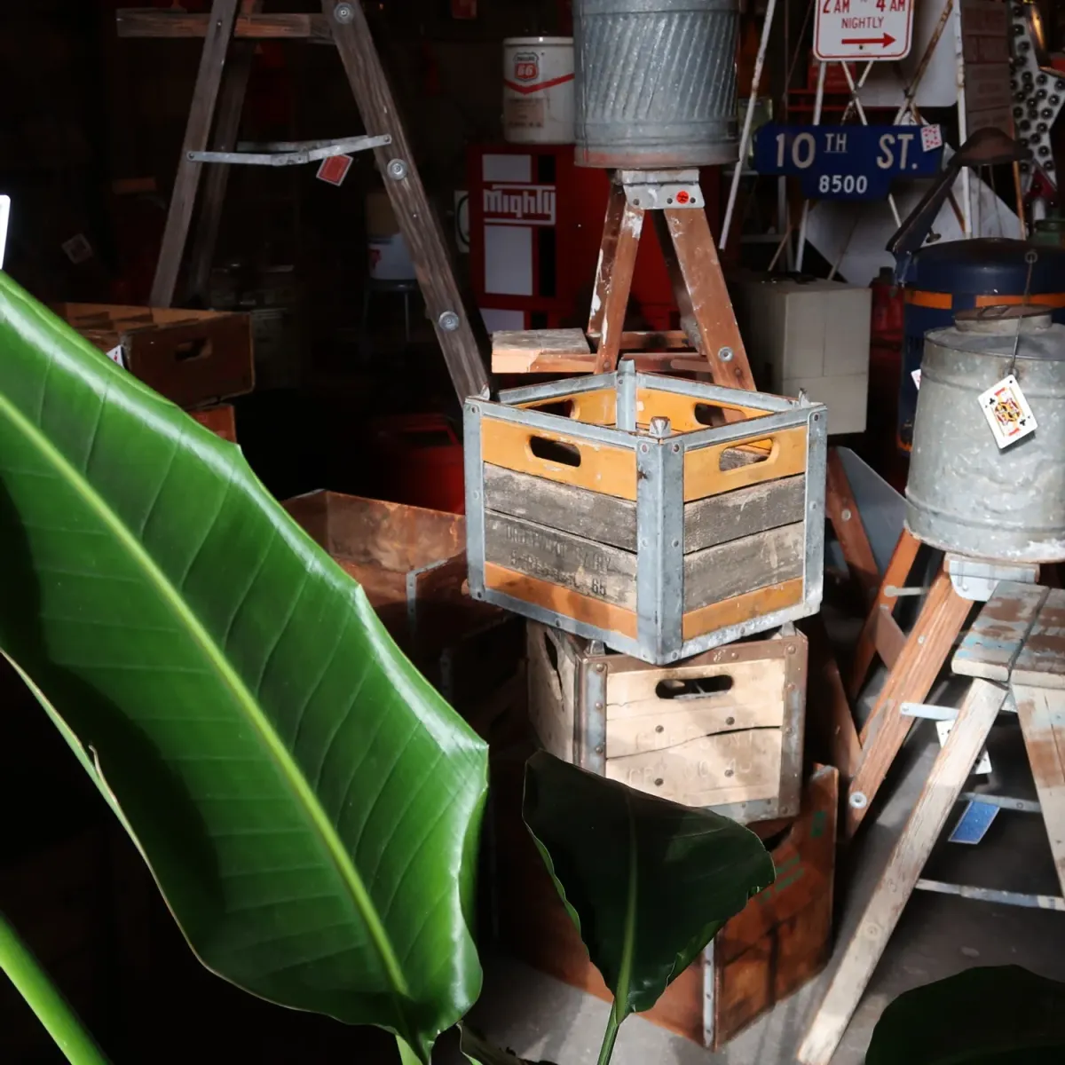 ビンテージ ウッド×メタル ボックス