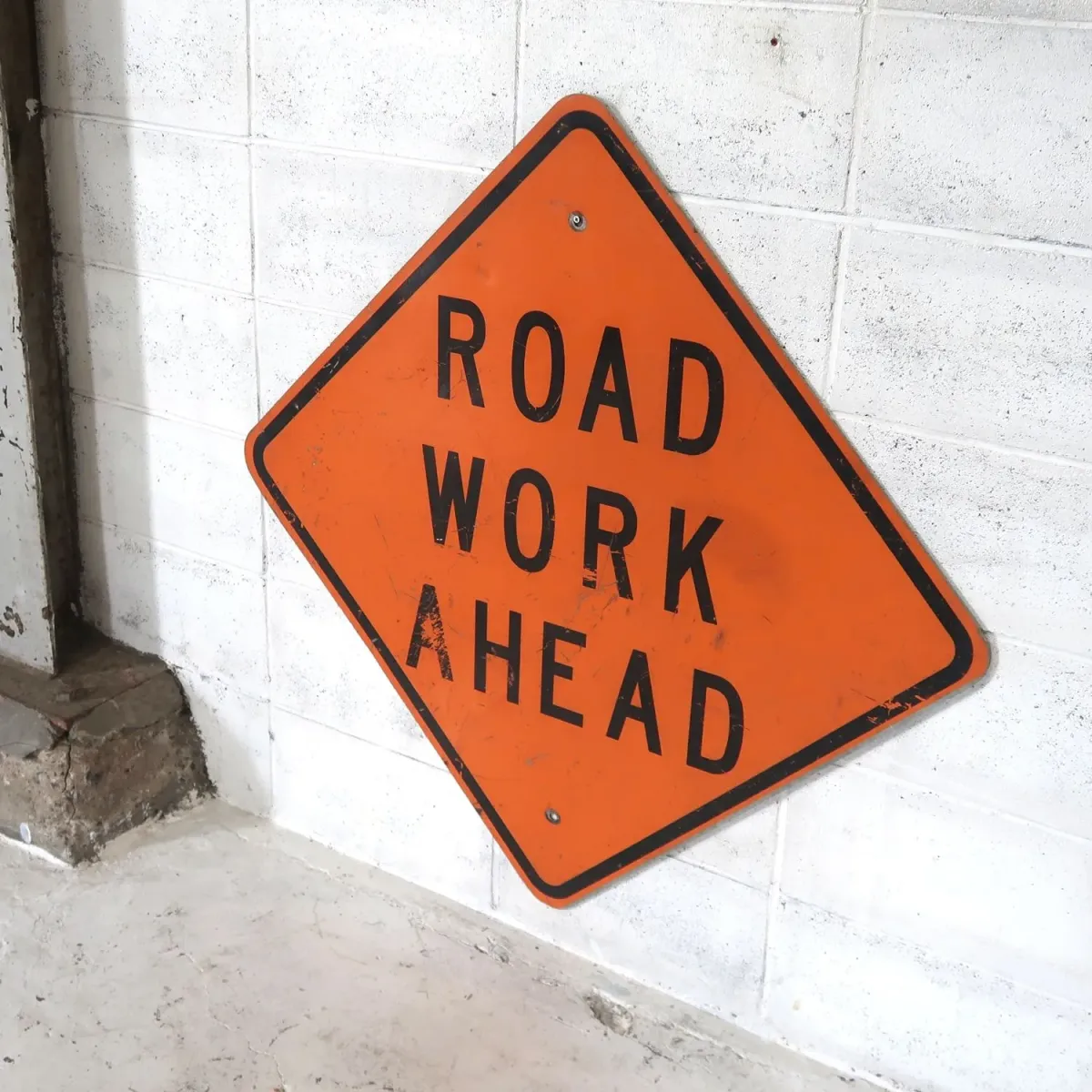 ROAD WORK AHEAD ビンテージ 大型ロードサイン