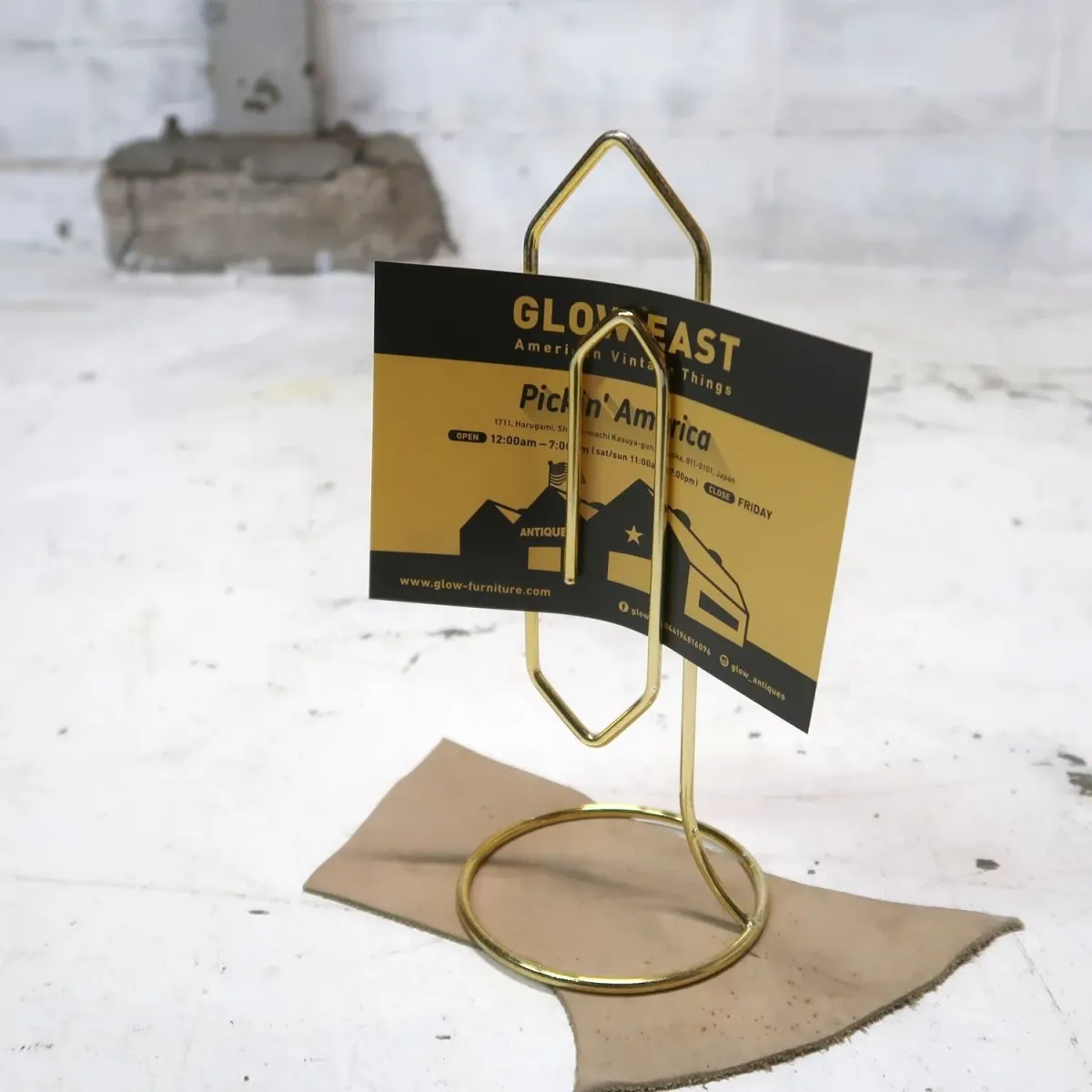 ビンテージ ワイヤーメタル メモスタンド