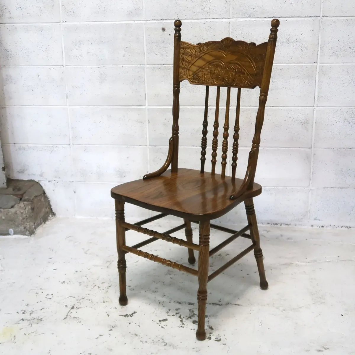 アンティーク ウッド ハイバッグチェア