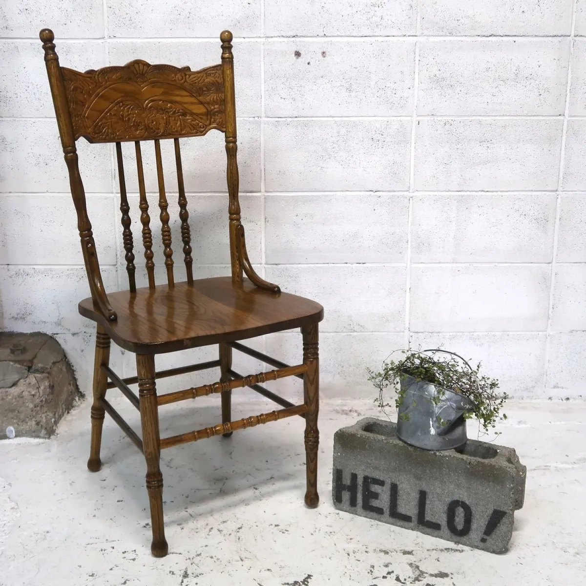 アンティーク ウッド ハイバッグチェア