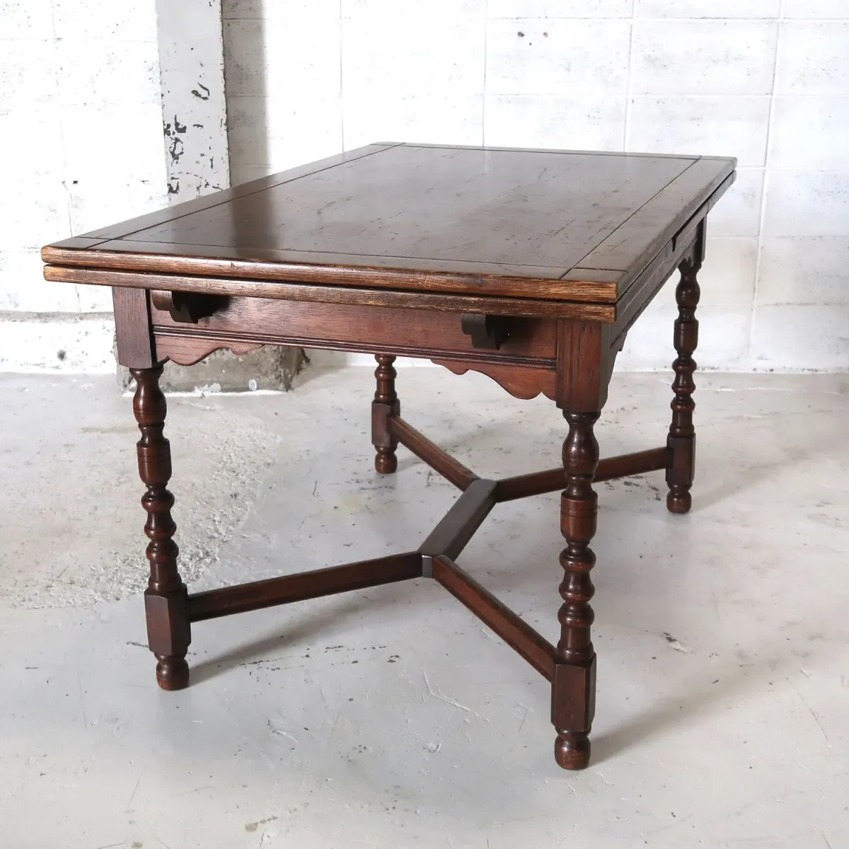 アンティーク ドローリーフ ダイニングテーブル