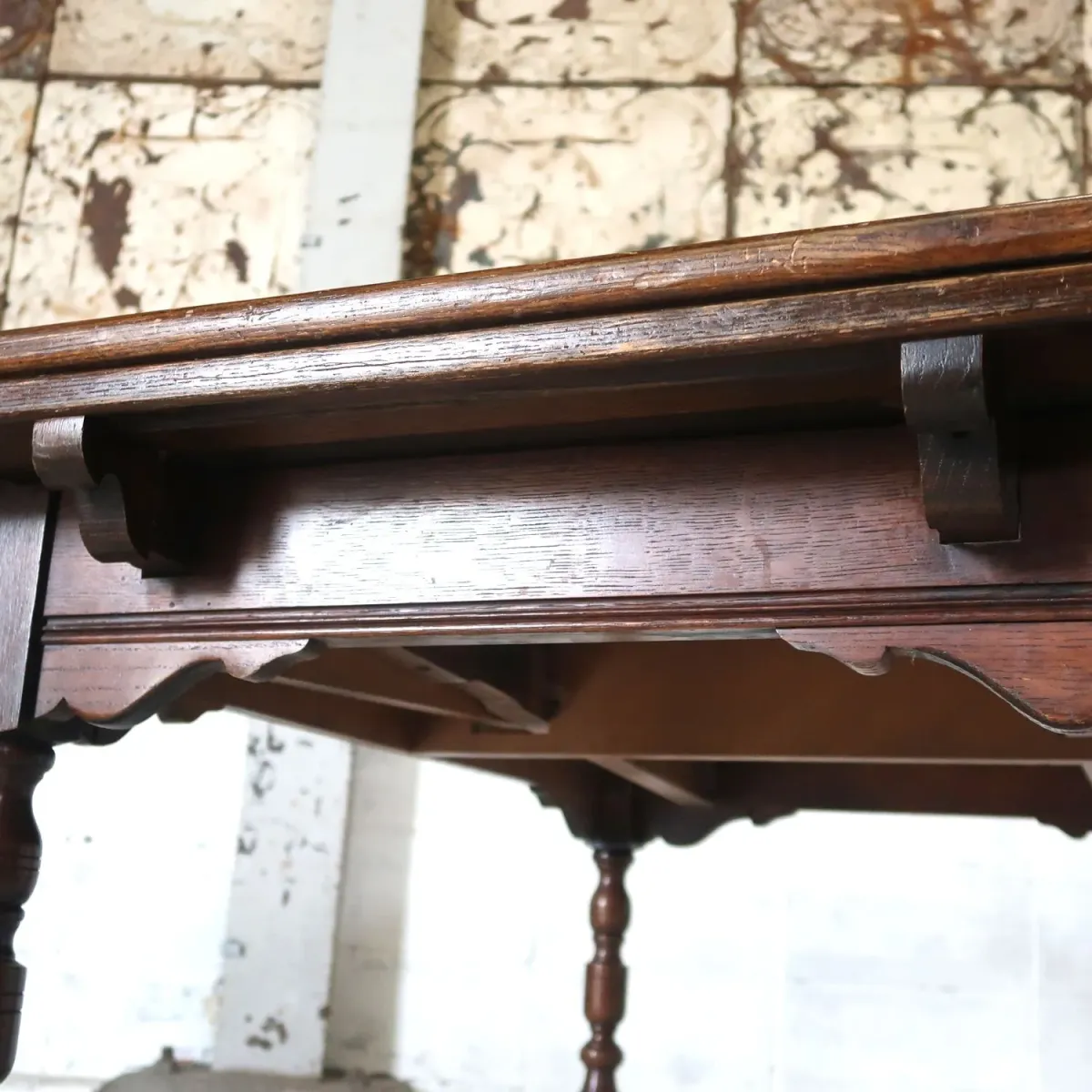 アンティーク ドローリーフ ダイニングテーブル