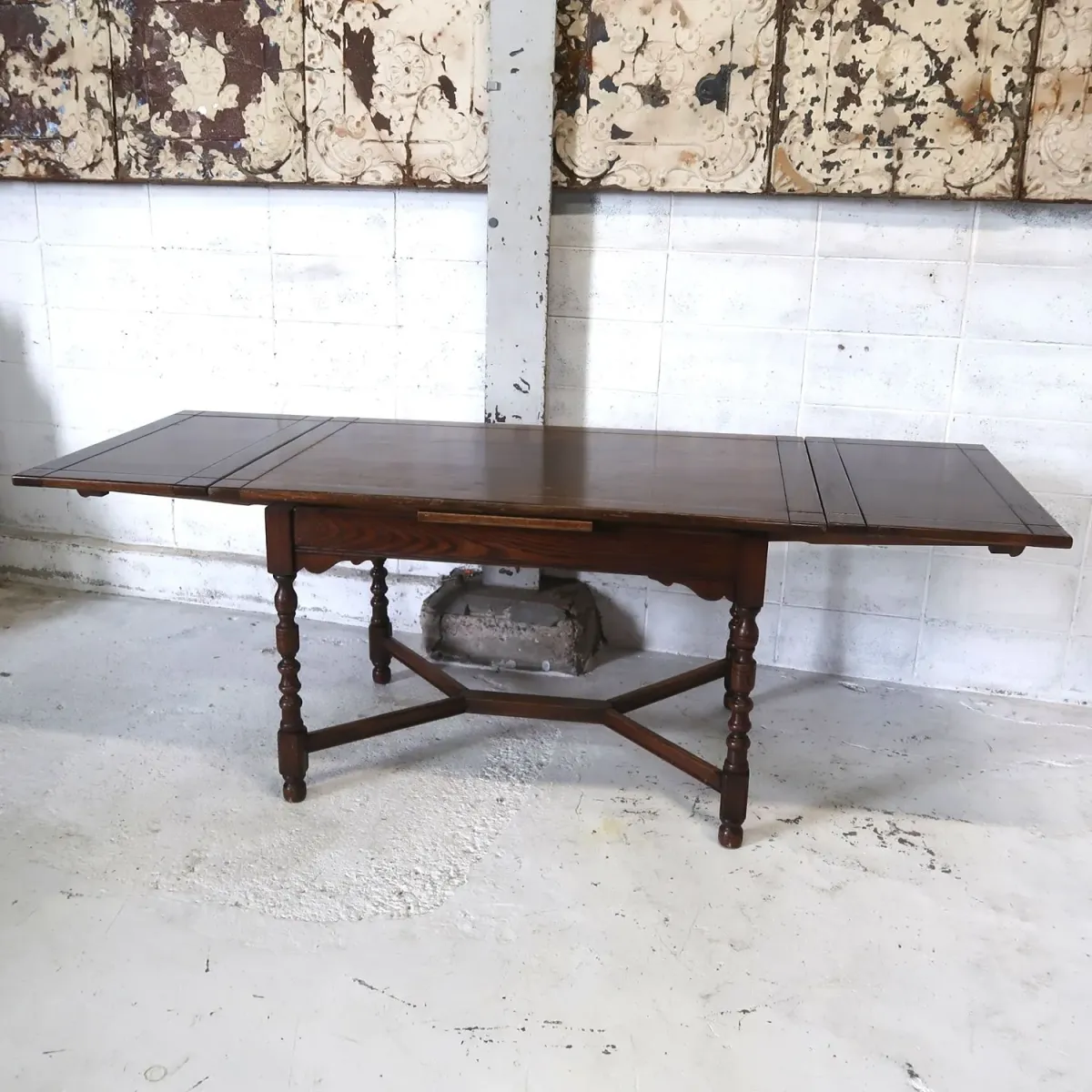 アンティーク ドローリーフ ダイニングテーブル