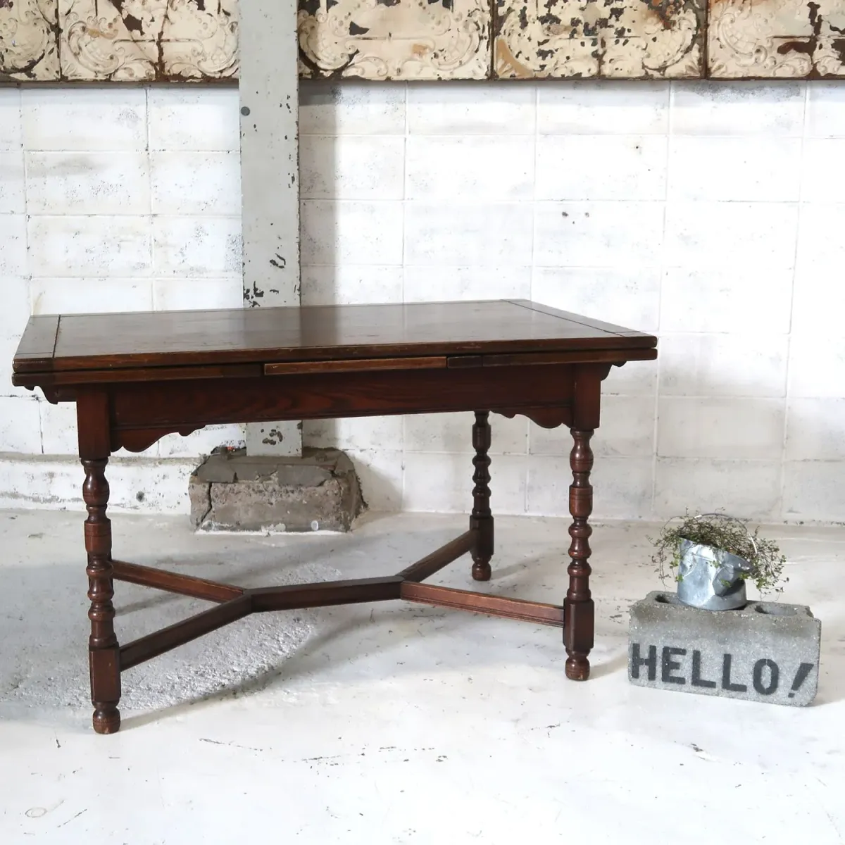 アンティーク ドローリーフ ダイニングテーブル