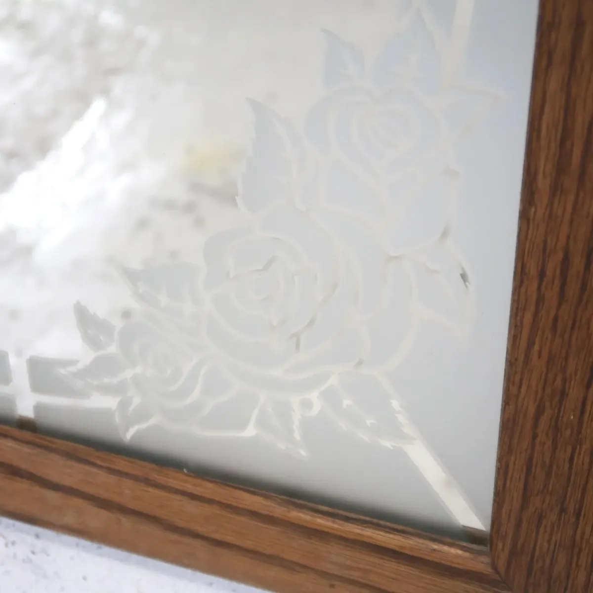 ビンテージ ウッドフレーム ウォールミラー