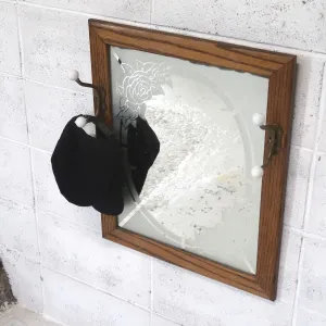 ビンテージ ウッドフレーム ウォールミラー