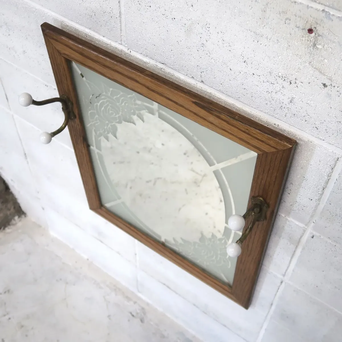 ビンテージ ウッドフレーム ウォールミラー