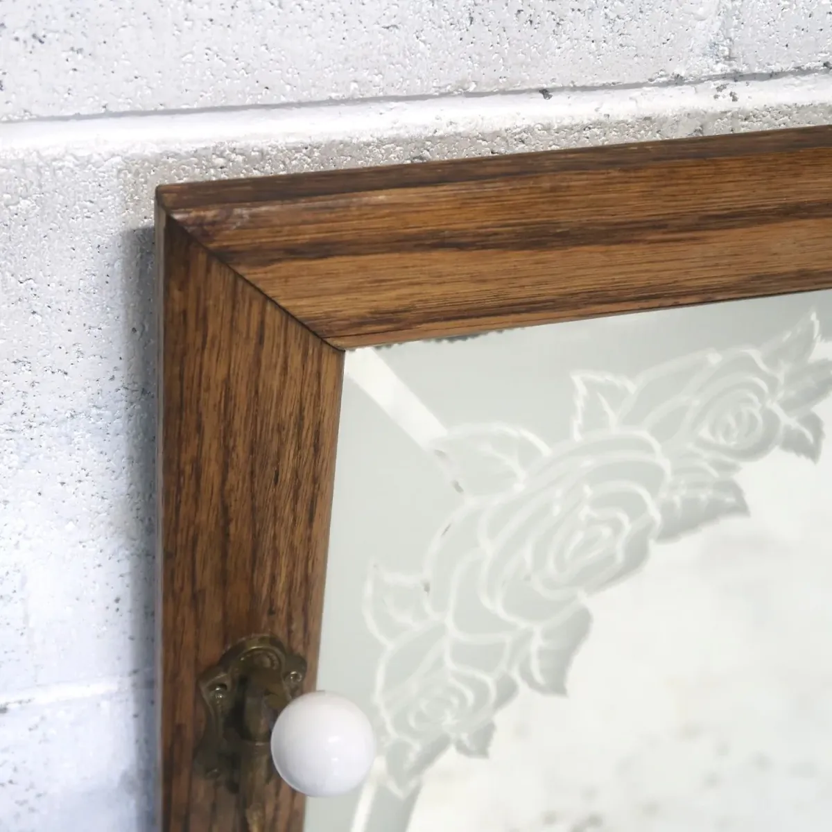 ビンテージ ウッドフレーム ウォールミラー