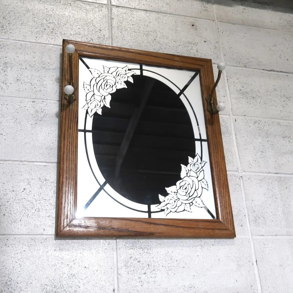 ビンテージ ウッドフレーム ウォールミラー