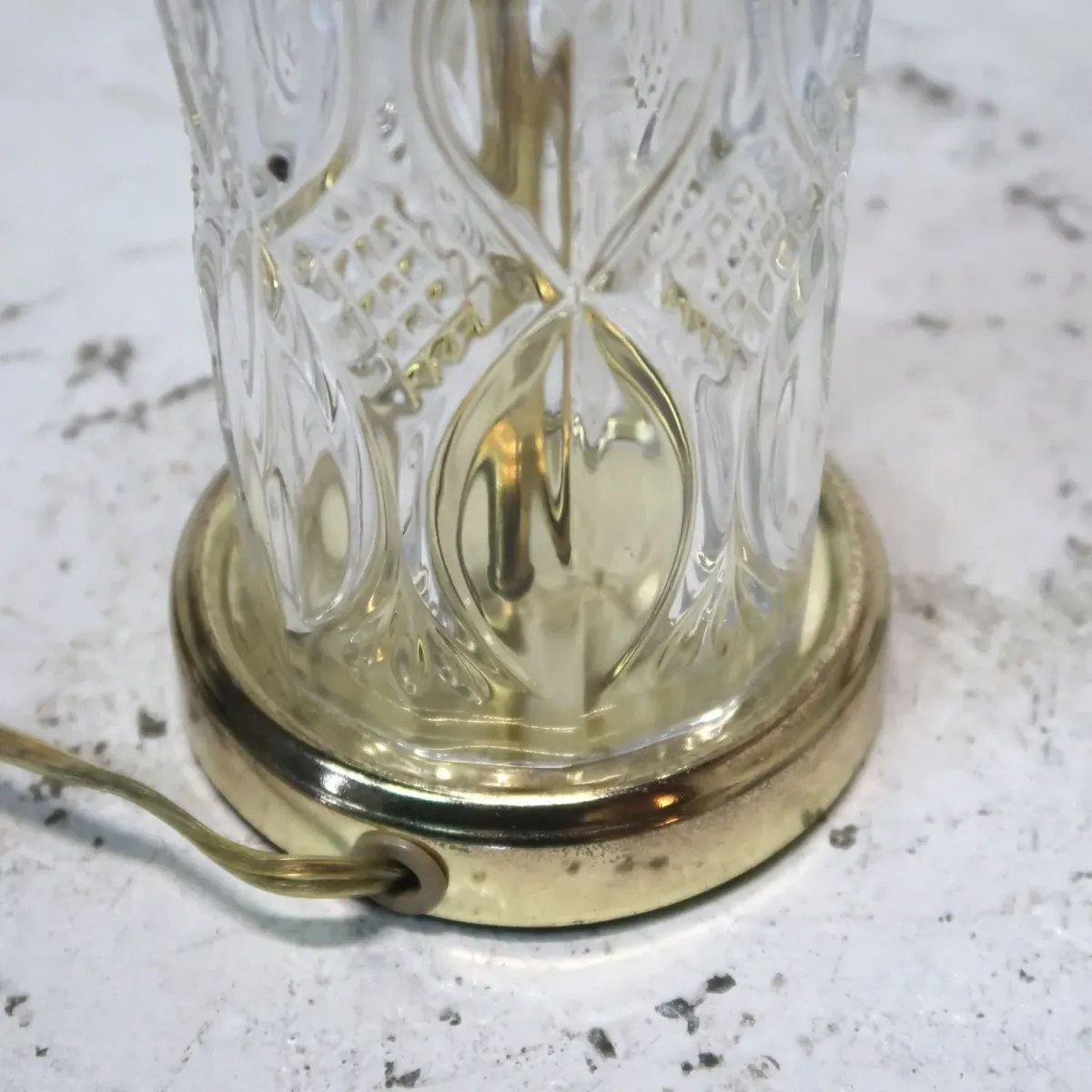 アンティーク ガラスベース テーブルランプ