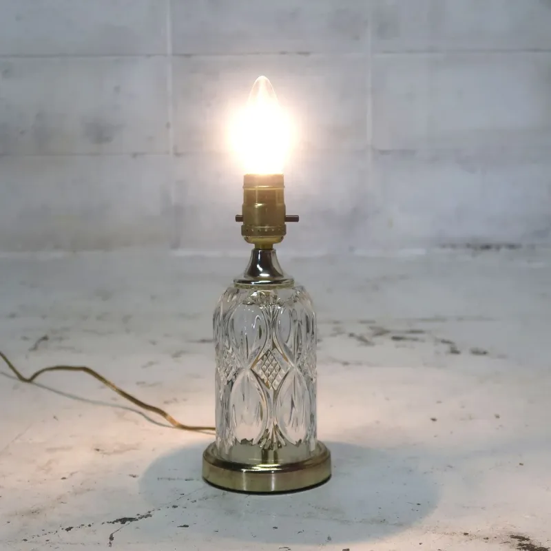 アンティーク ガラスベース テーブルランプ