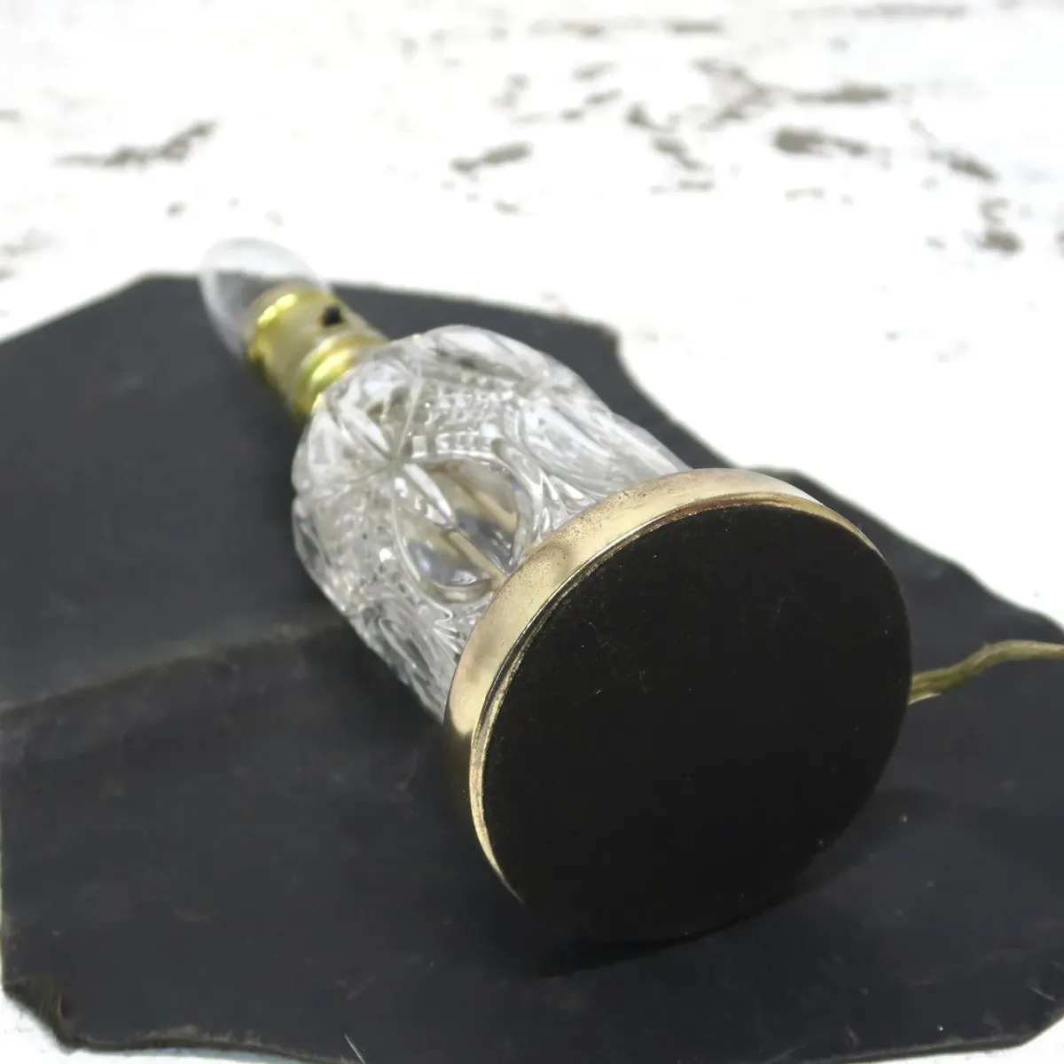 アンティーク ガラスベース テーブルランプ