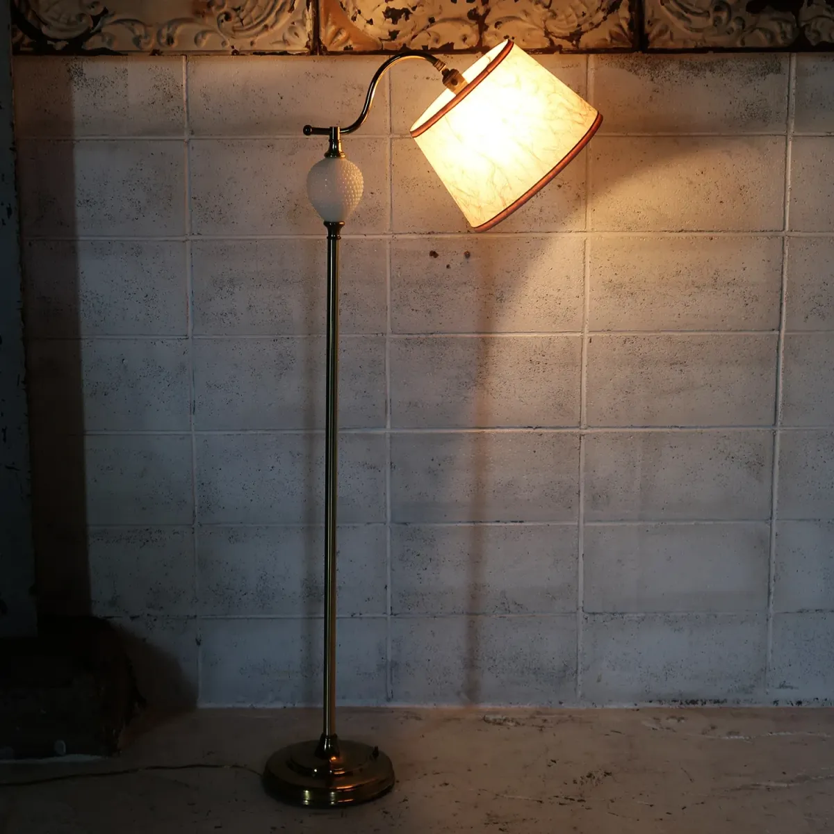 アンティーク ファイバーシェード フロアランプ