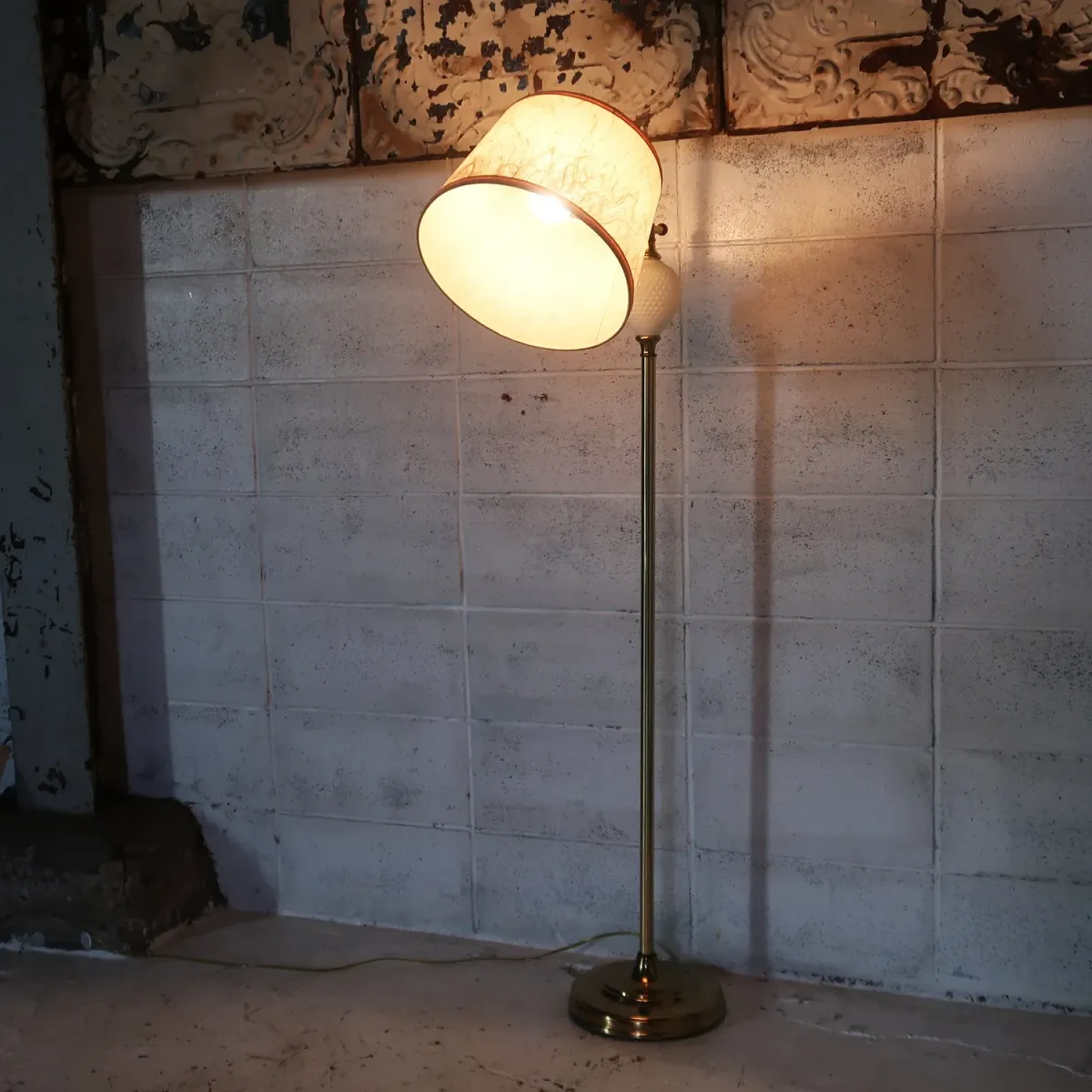 アンティーク ファイバーシェード フロアランプ