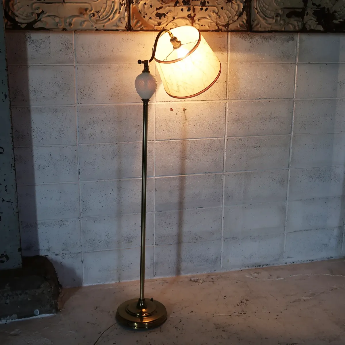 アンティーク ファイバーシェード フロアランプ