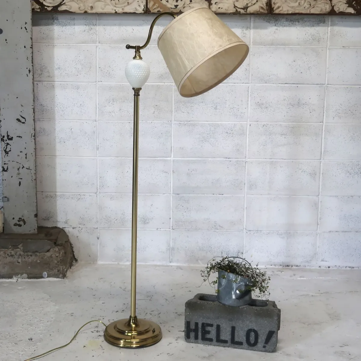 アンティーク ファイバーシェード フロアランプ