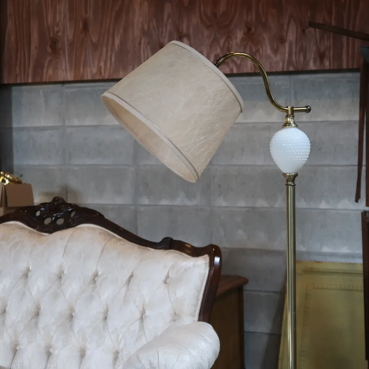 アンティーク ファイバーシェード フロアランプ