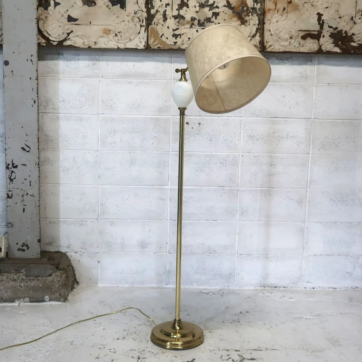 アンティーク ファイバーシェード フロアランプ