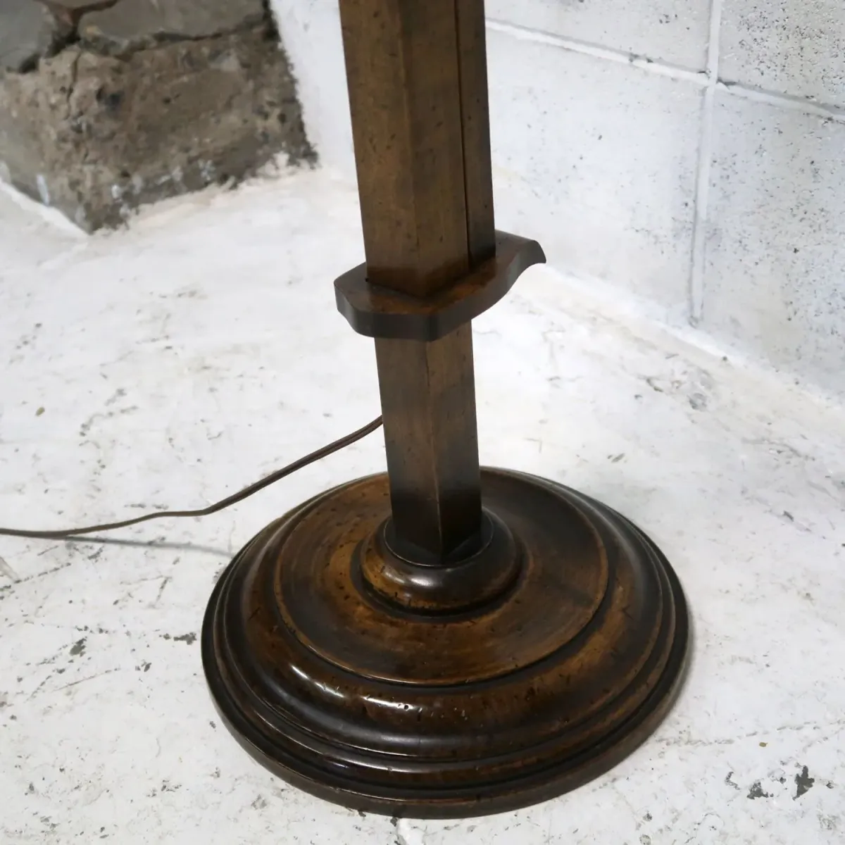 アンティーク ウッドベース フロアランプ