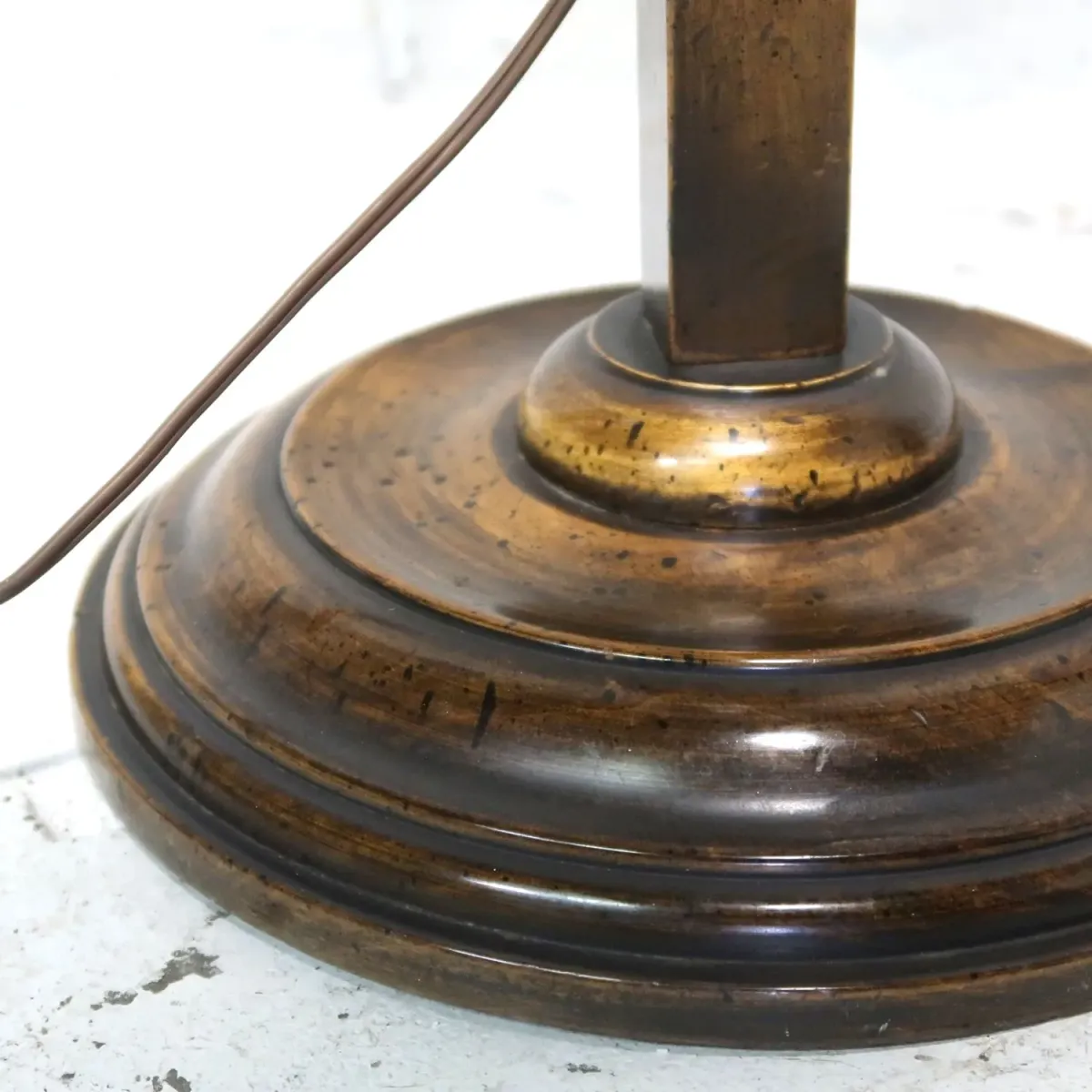 アンティーク ウッドベース フロアランプ