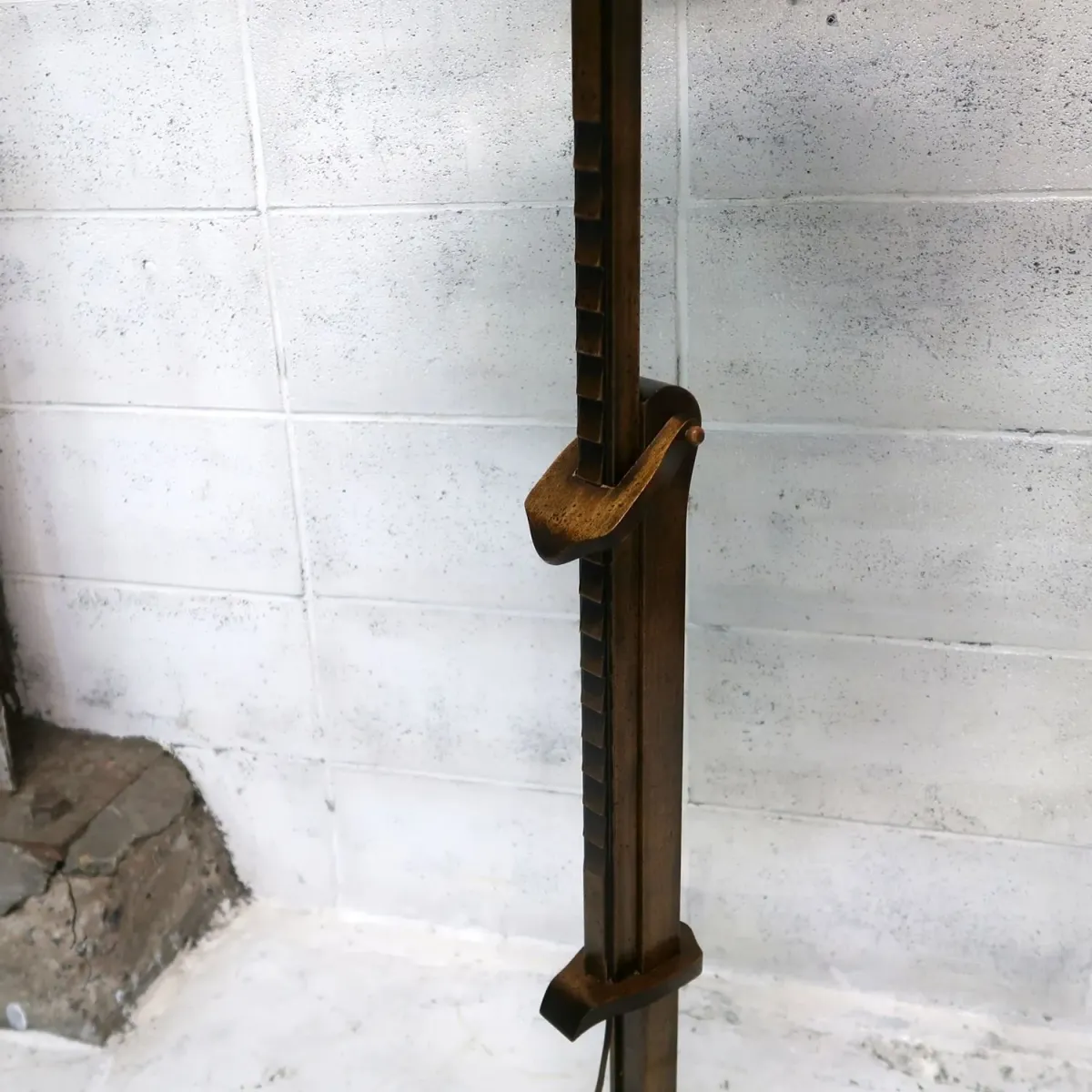 アンティーク ウッドベース フロアランプ