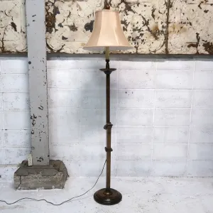 アンティーク ウッドベース フロアランプ