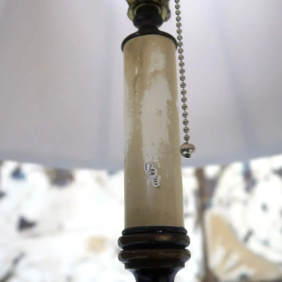 アンティーク ウッドベース フロアランプ