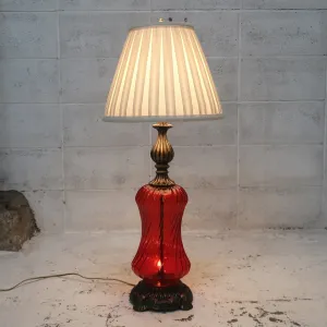 アンティーク ガラスベース テーブルランプ