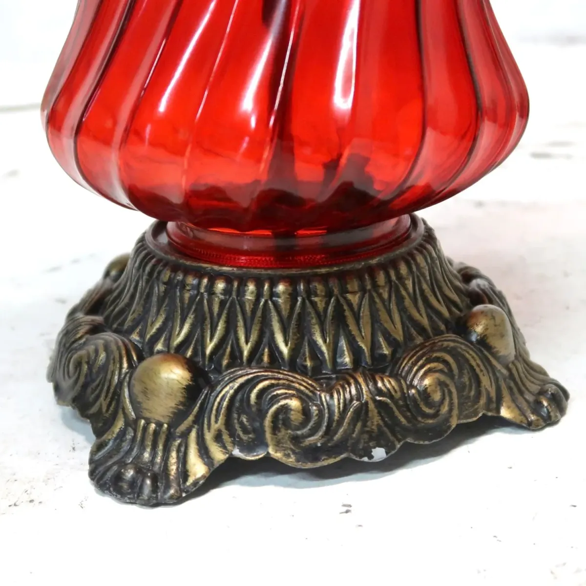 アンティーク ガラスベース テーブルランプ