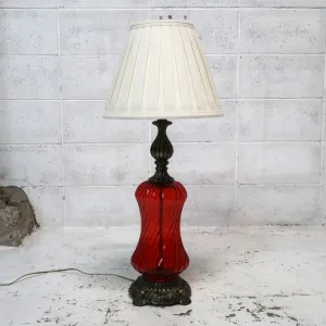 アンティーク ガラスベース テーブルランプ