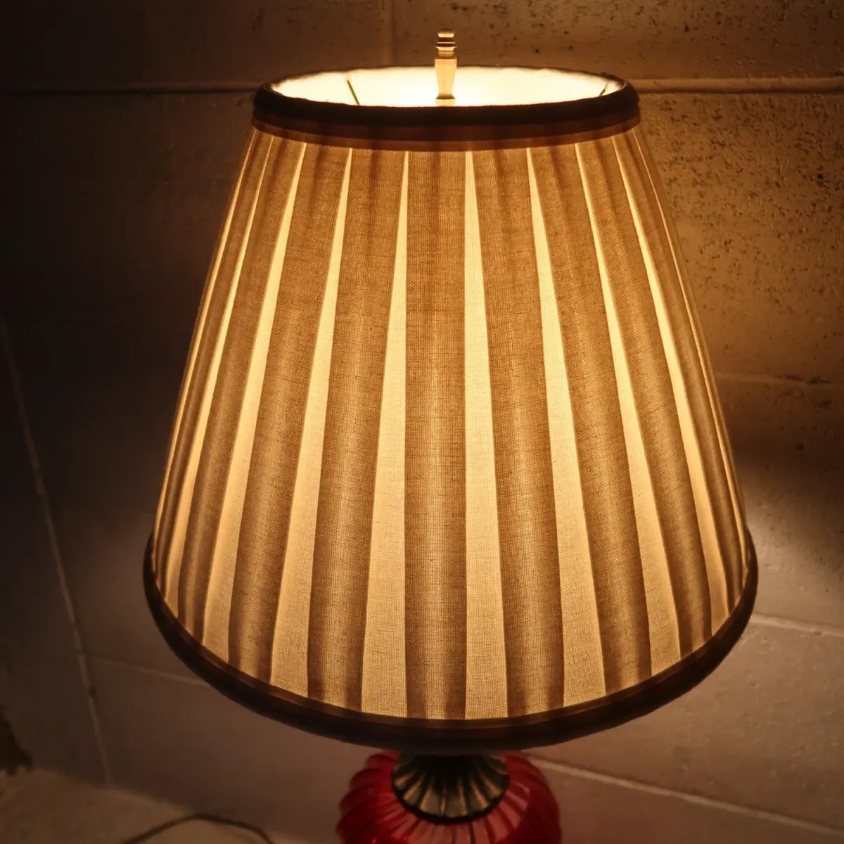 アンティーク ガラスベース テーブルランプ