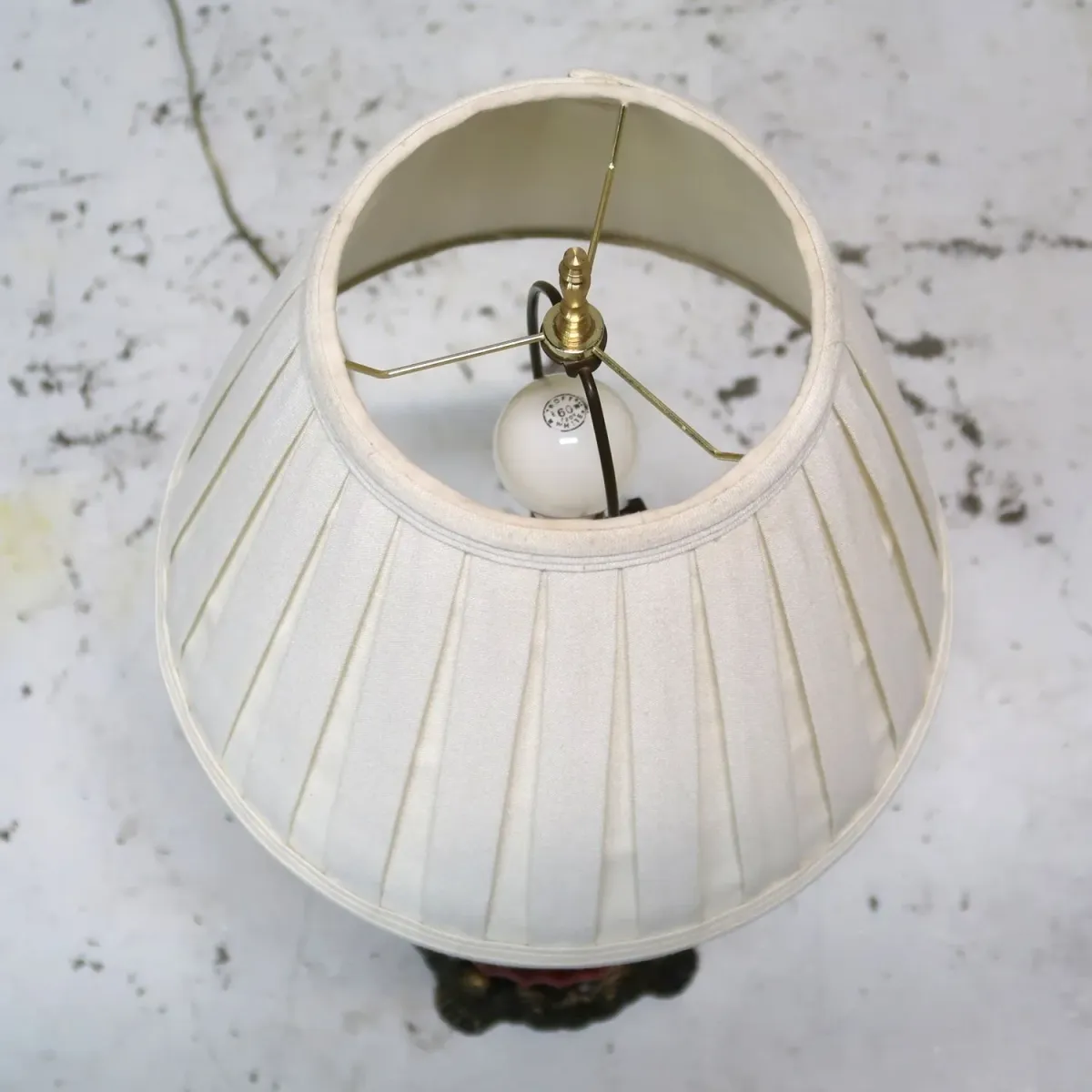 アンティーク ガラスベース テーブルランプ