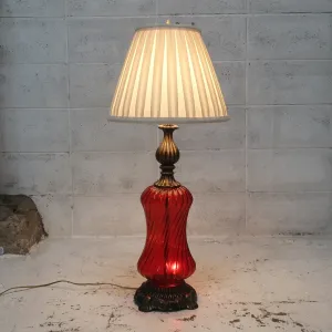 アンティーク ガラスベース テーブルランプ