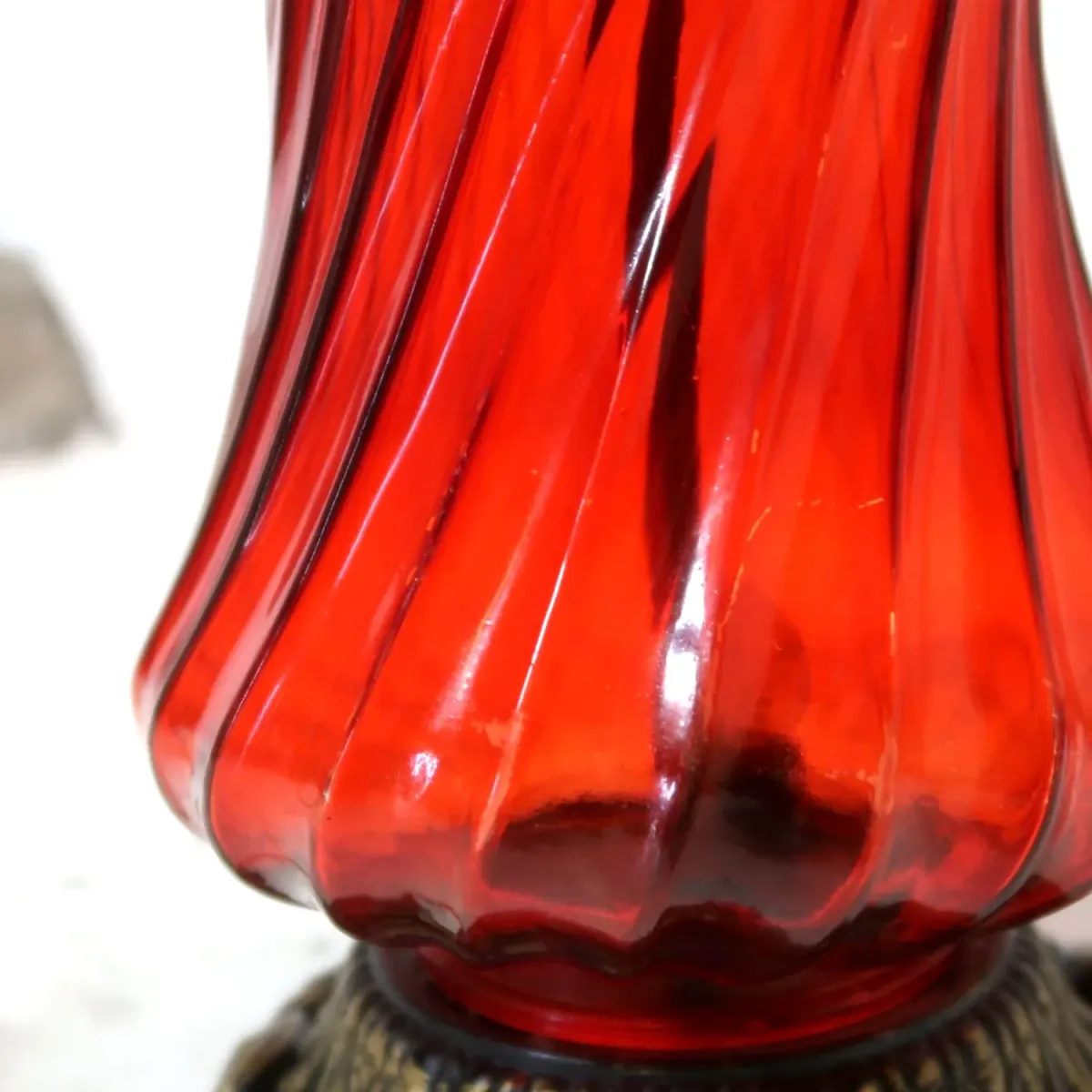 アンティーク ガラスベース テーブルランプ