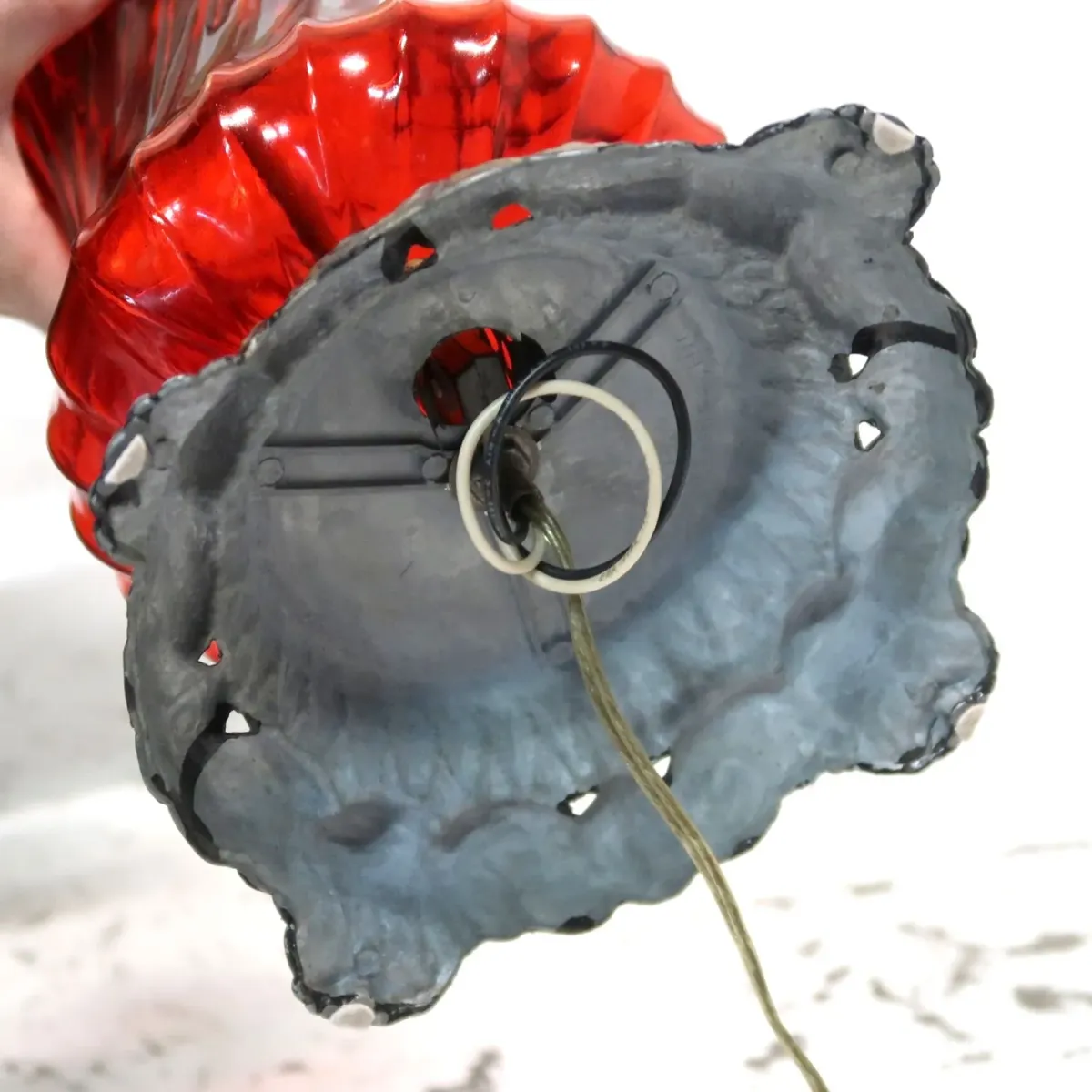 アンティーク ガラスベース テーブルランプ