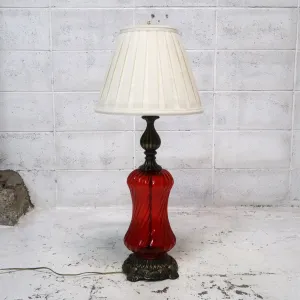 アンティーク ガラスベース テーブルランプ