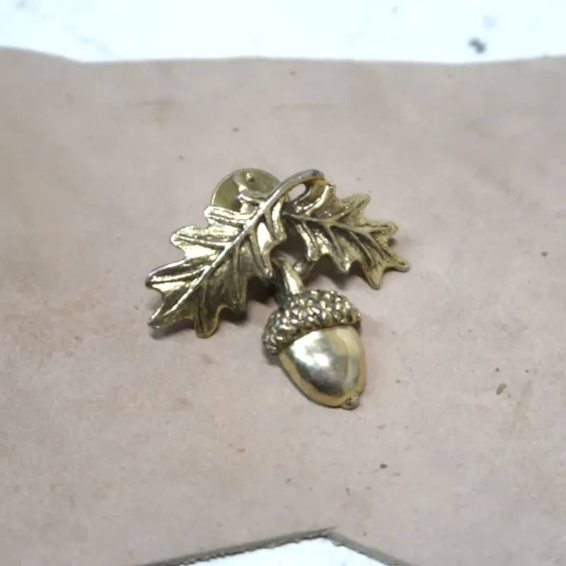 ゴールドメタル ピンズ どんぐりモチーフ