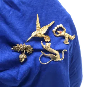 ゴールドメタル ピンズ どんぐりモチーフ