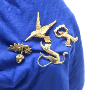 ゴールドメタル ピンズ ピエロモチーフ