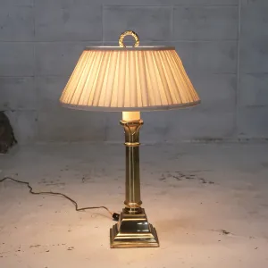 Ethan Allen アンティーク ゴールドメタル テーブルランプ 2灯